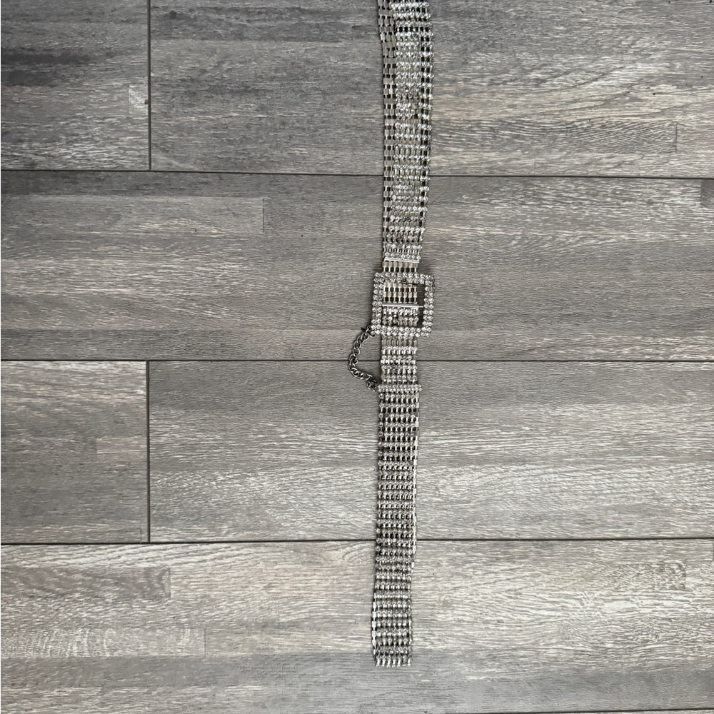 Silver and Diamond Beaded Belt